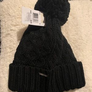 New Michael Kors Black Pom Knit Hat